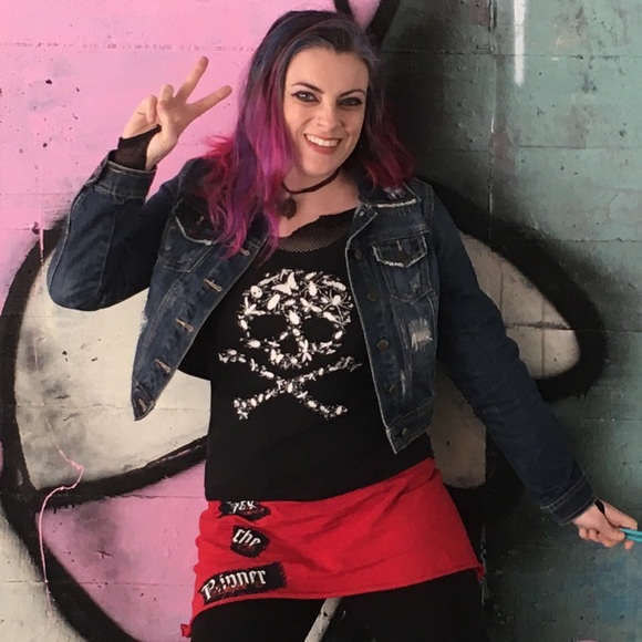 Momento Mori Winged Hourglass Hocus Pocus Cemetery Inspired Custom Jean Jacket - Picture 7 of 15